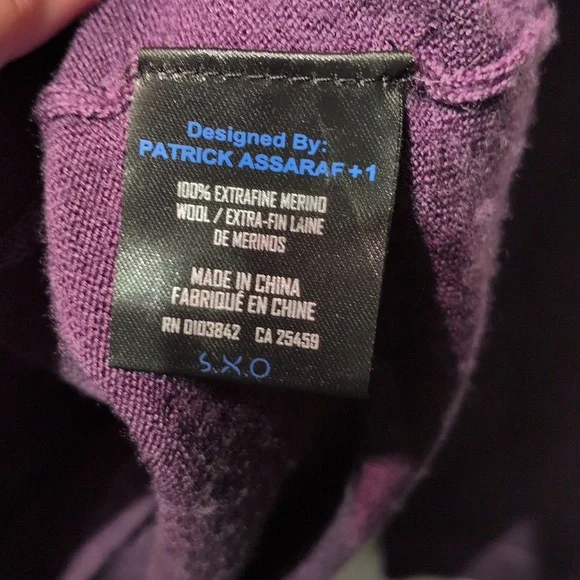 Patrick Assaraf M Extra Fine Merino Wool Eggplant - Picture 4 of 10